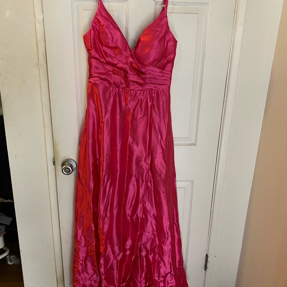 Vibrant Pink Satin Gown